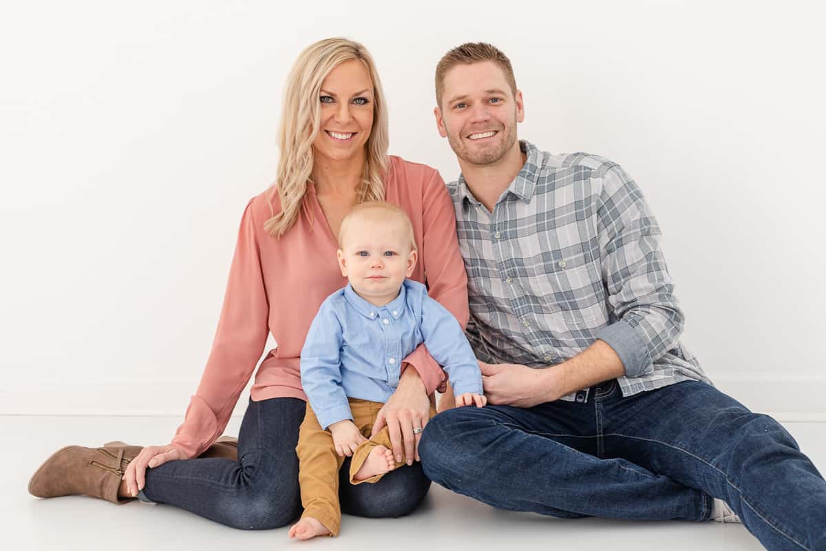 Young family with one-year-old baby
